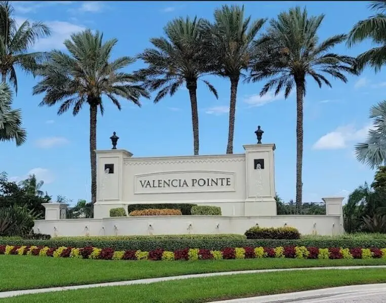 Valencia Pointe entrance for MLS at 6966 Great Falls Circle, Boynton Beach
