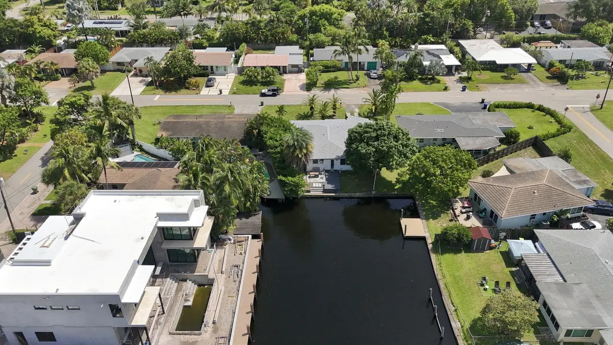 Aerial Back South at 35 NE 29th Street, Wilton Manors