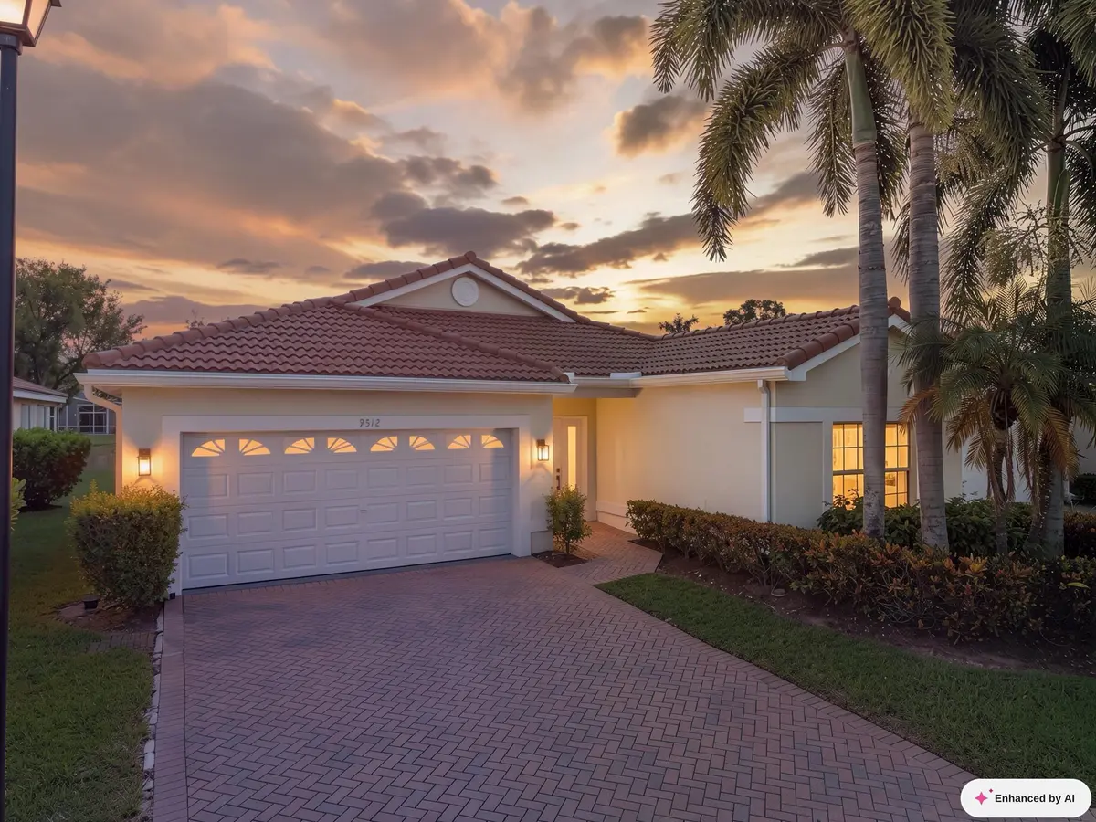 Front Dusk at 9512 HONEYBELL Circle, Boynton Beach