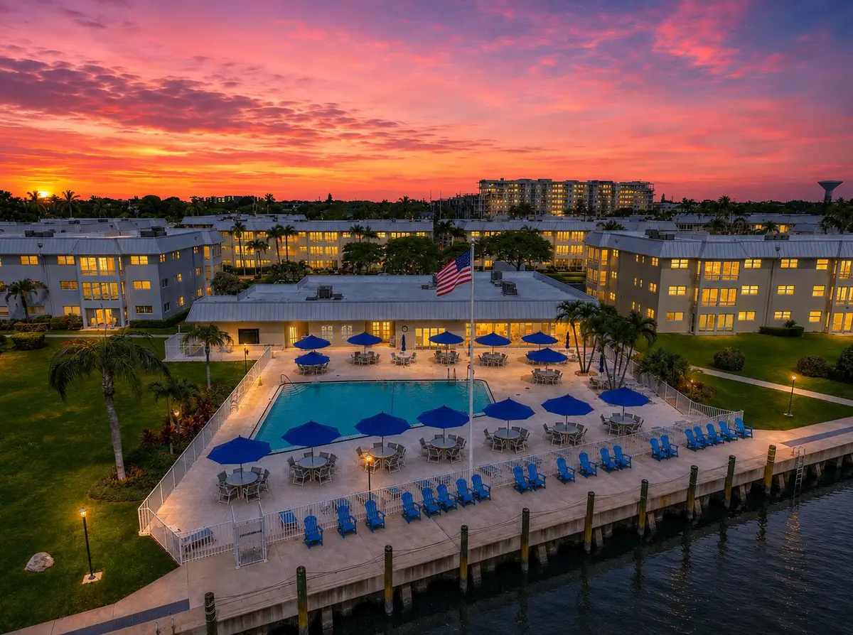 Clubhouse & Salt Water Heated Pool at 27 COLONIAL CLUB Drive 105, Boynton Beach