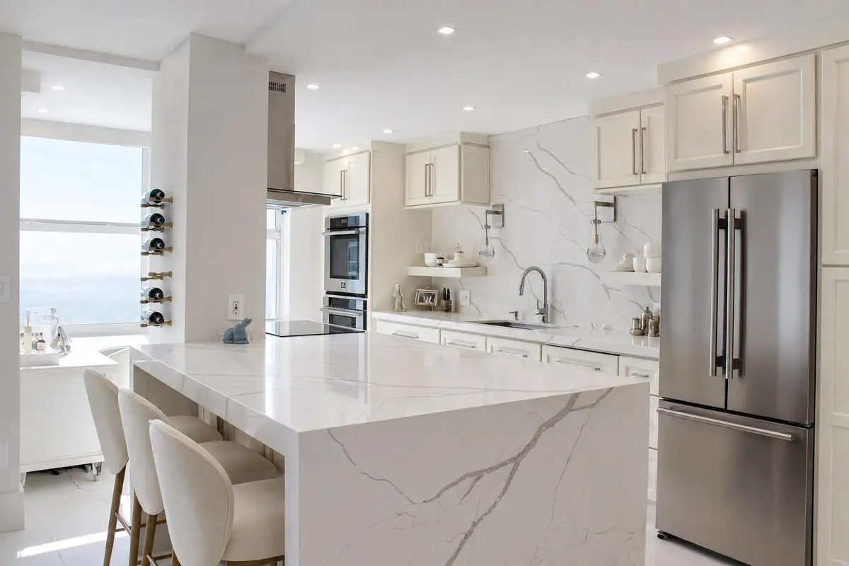 Kitchen/ Island at 4300 N OCEAN Boulevard 15D, Fort Lauderdale