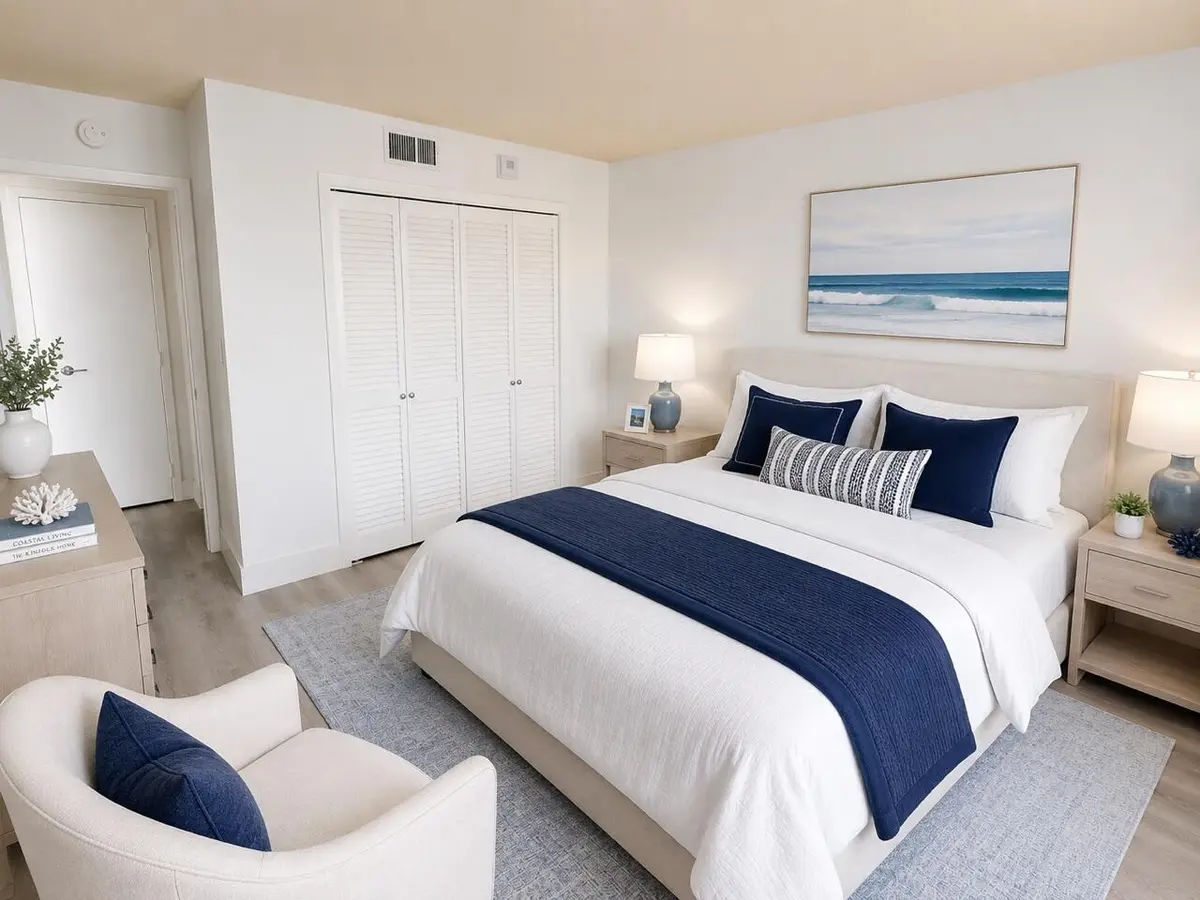 2nd bedroom blue stage at 1900 S Ocean Boulevard 10g, Lauderdale-By-The-Sea