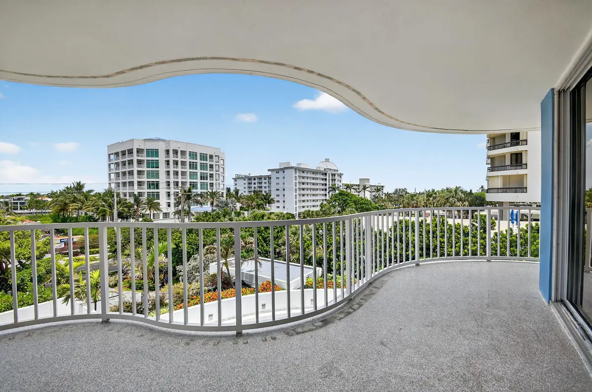 North/West wraparound balcony at 3211 S Ocean Boulevard 403, Highland Beach
