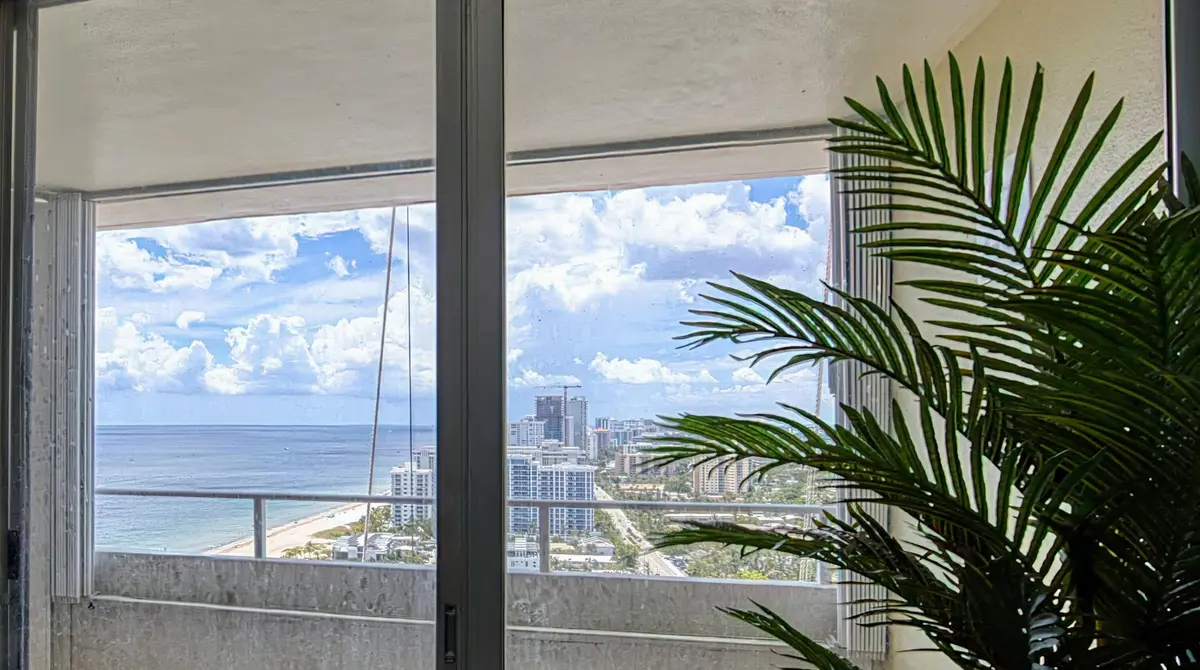Balcony from inside at 111 Briny Avenue 27-12, Pompano Beach