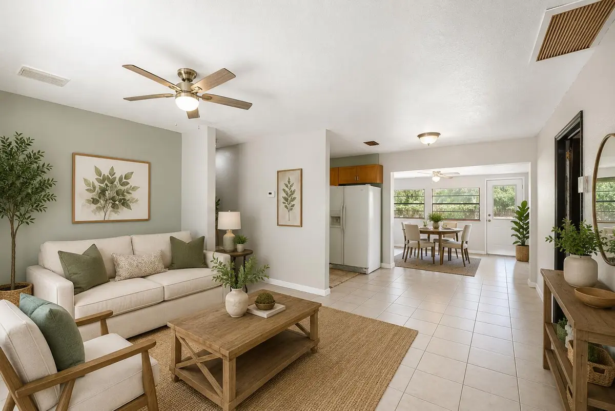 AI virtual design - living room at 2443 2nd Place, Vero Beach