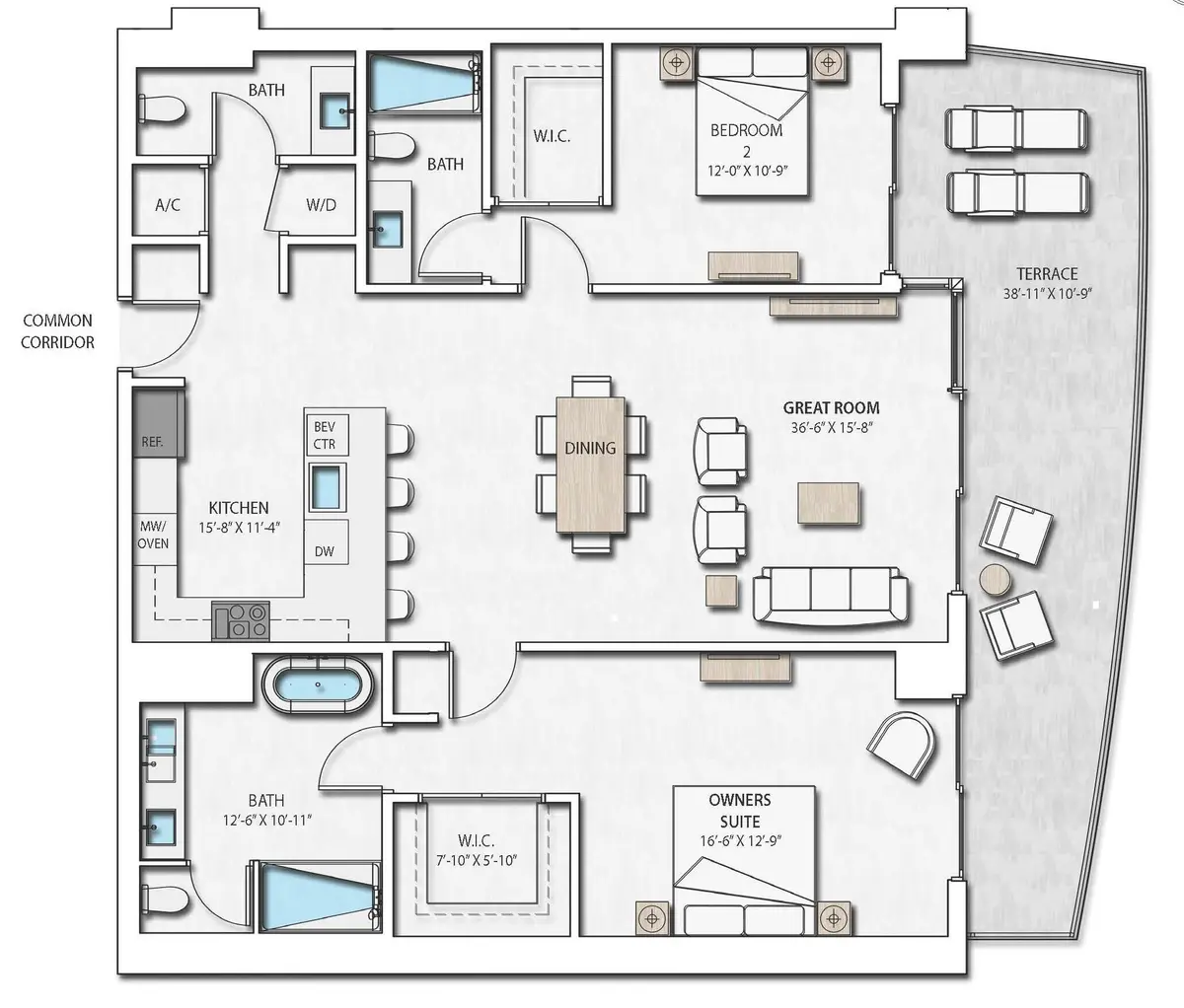 A.10 FLOORPLAN at 220 LAKE SHORE DR Drive 1019, Lake Park