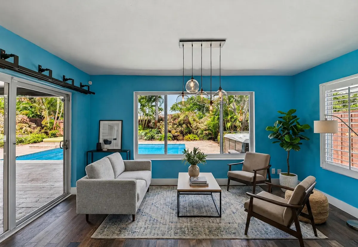 turquoise_living_room_pool_blue_4000x276 at 4821 NE 6th Avenue, Oakland Park