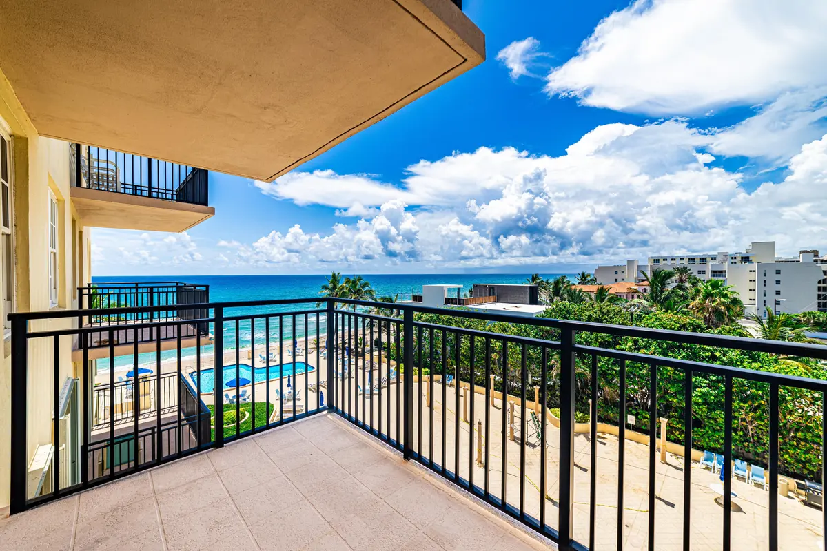 Living Room Balcony at 3475 S Ocean Boulevard 508, Palm Beach