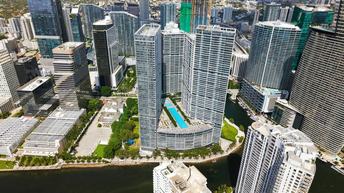 side of building facing intracoastal at 465 BRICKELL Avenue 5102, Miami