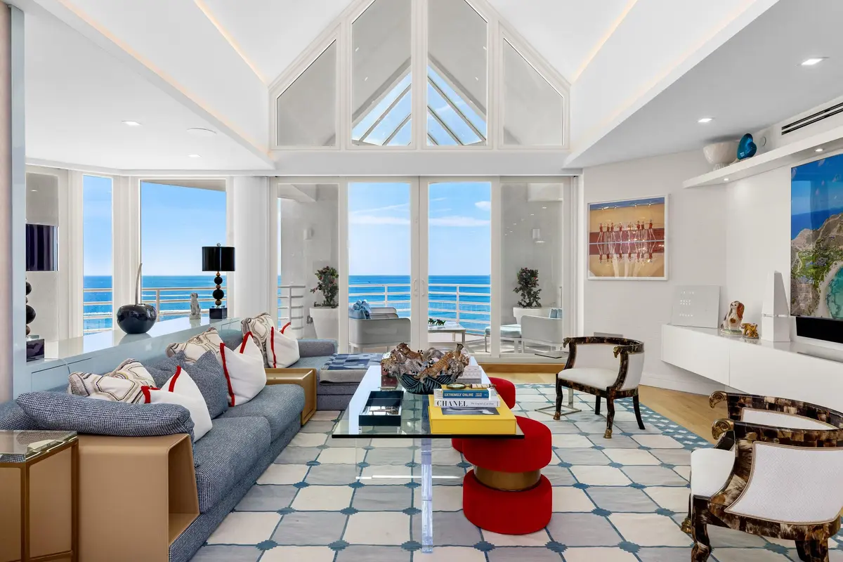 Living Area at 800 S Ocean Boulevard PH4, Boca Raton