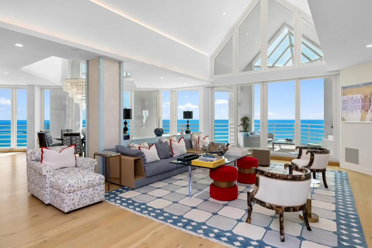 Living Area at 800 S Ocean Boulevard PH4, Boca Raton