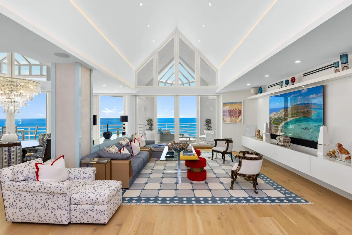 Living Area at 800 S Ocean Boulevard PH4, Boca Raton