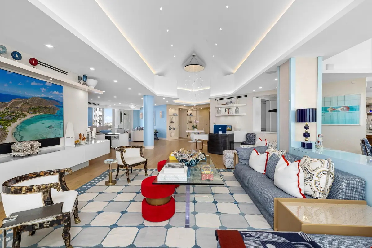 Living Area at 800 S Ocean Boulevard PH4, Boca Raton