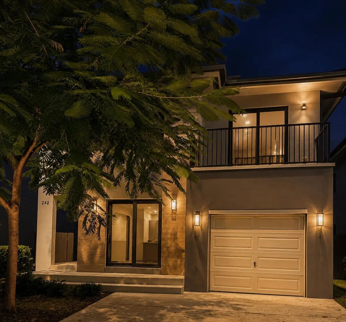 Night Front view at 242 NW 11TH Court, Florida City