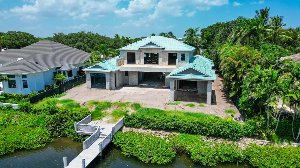 Rear Aerial at 127 Quayside Drive, Jupiter