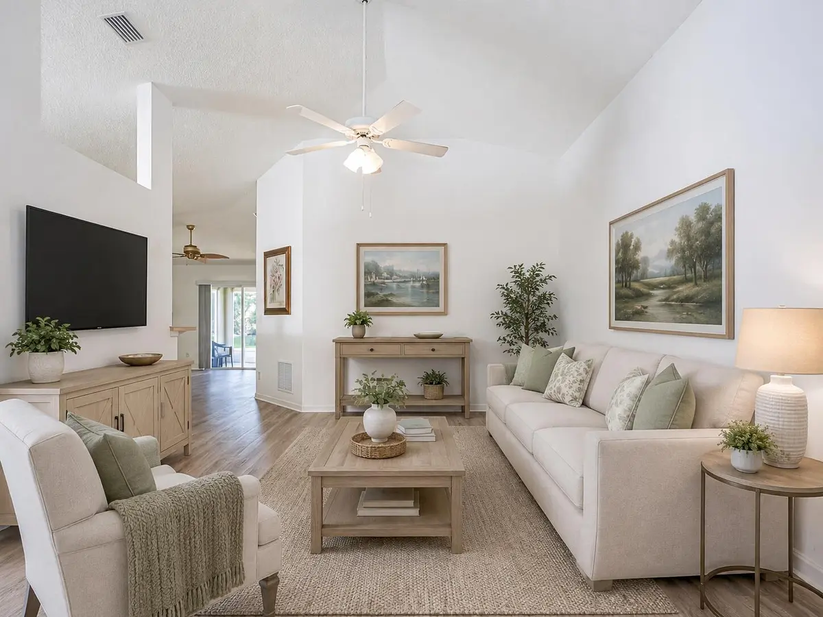 living roo- virtually staged at 1143 N 13TH Square, Vero Beach