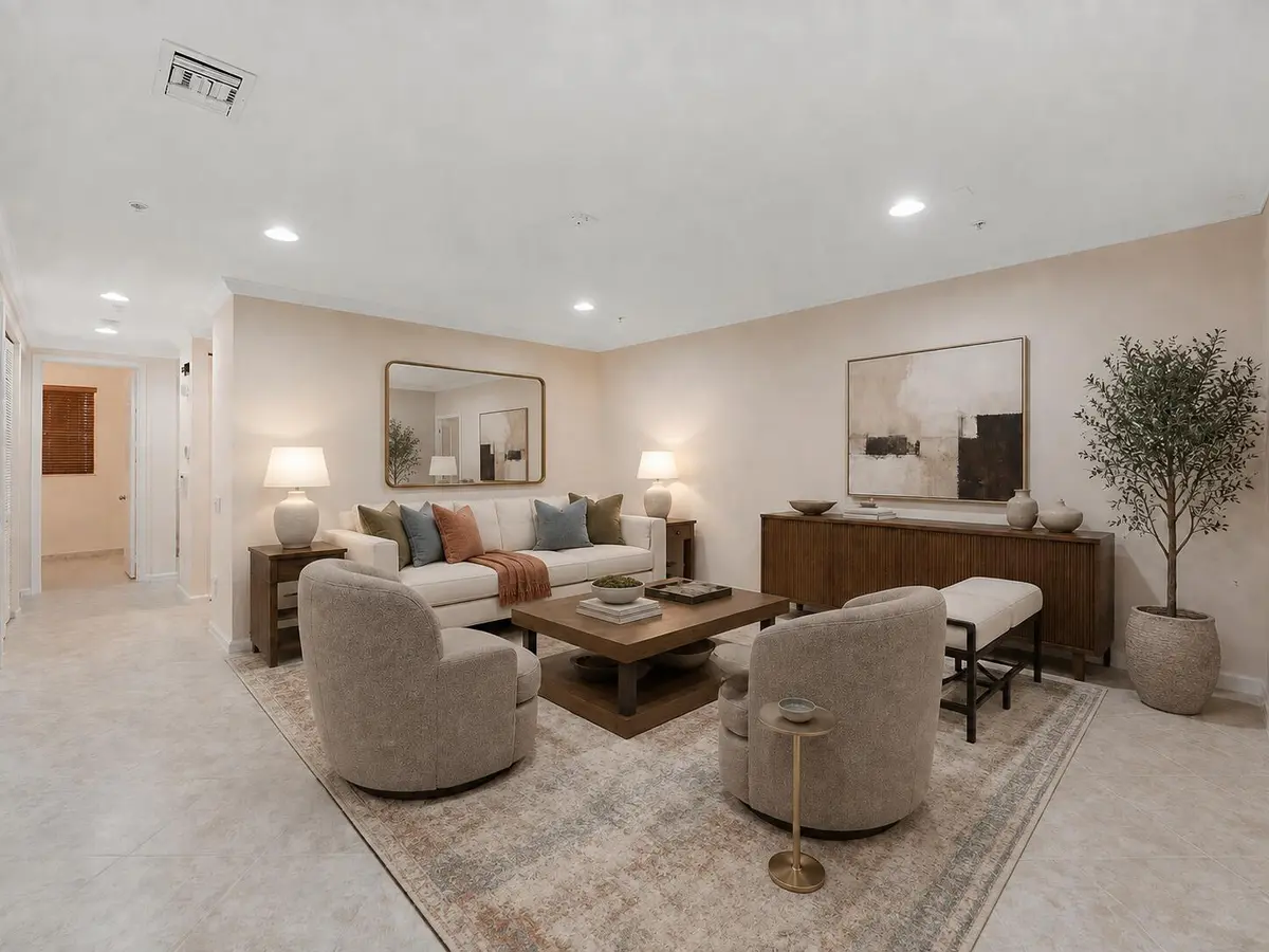 Staged Living Room 2nd Floor at 1859 Vía Granada, Boynton Beach