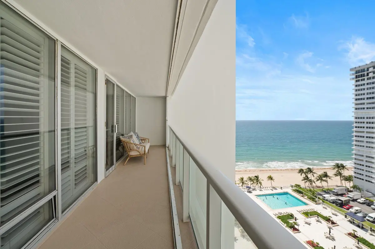 Ocean view from the bedroom terrace at 4300 N Ocean Boulevard 16G, Fort Lauderdale