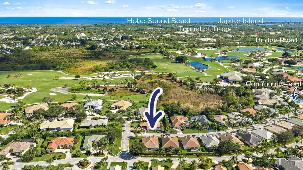 Hobe Sound Golf Club Aerial Location at 7998 SE Hempstead Circle, Hobe Sound