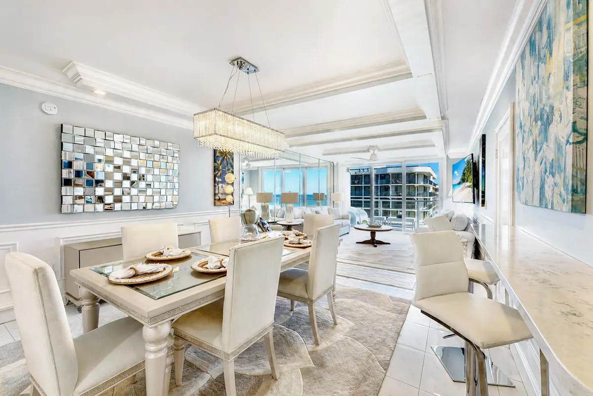Dining Room at 3450 S Ocean Boulevard 505, Palm Beach