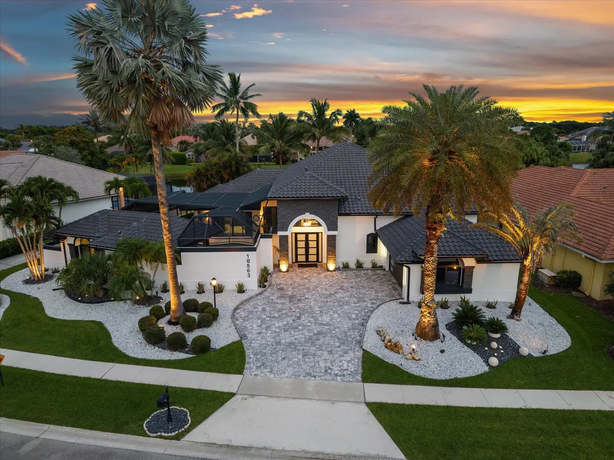 front twilight at 10563 Stonebridge Boulevard, Boca Raton