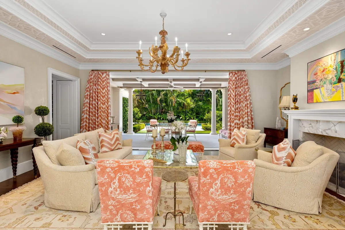 Living Room at 255 Wells  Road, Palm Beach