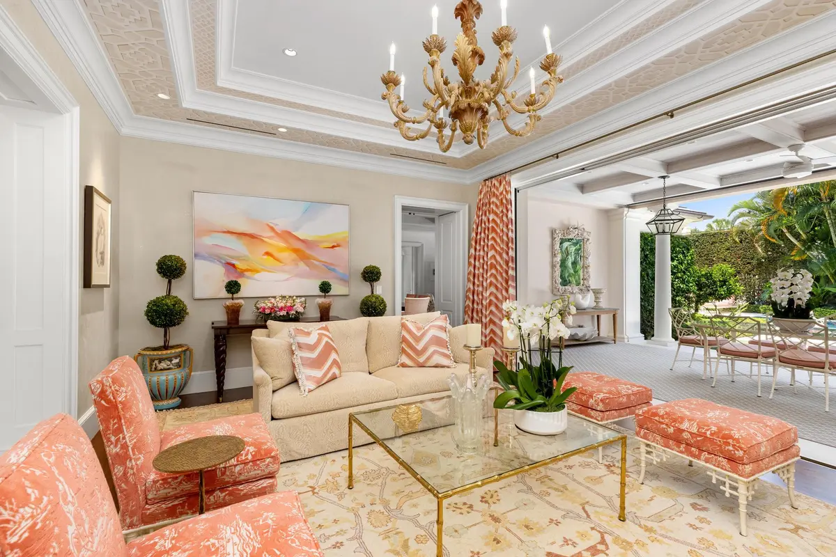 Living Room at 255 Wells  Road, Palm Beach