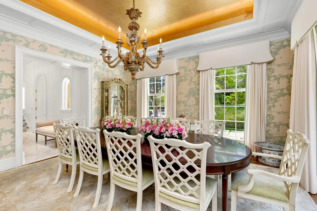 Formal Dining Room at 255 Wells  Road, Palm Beach