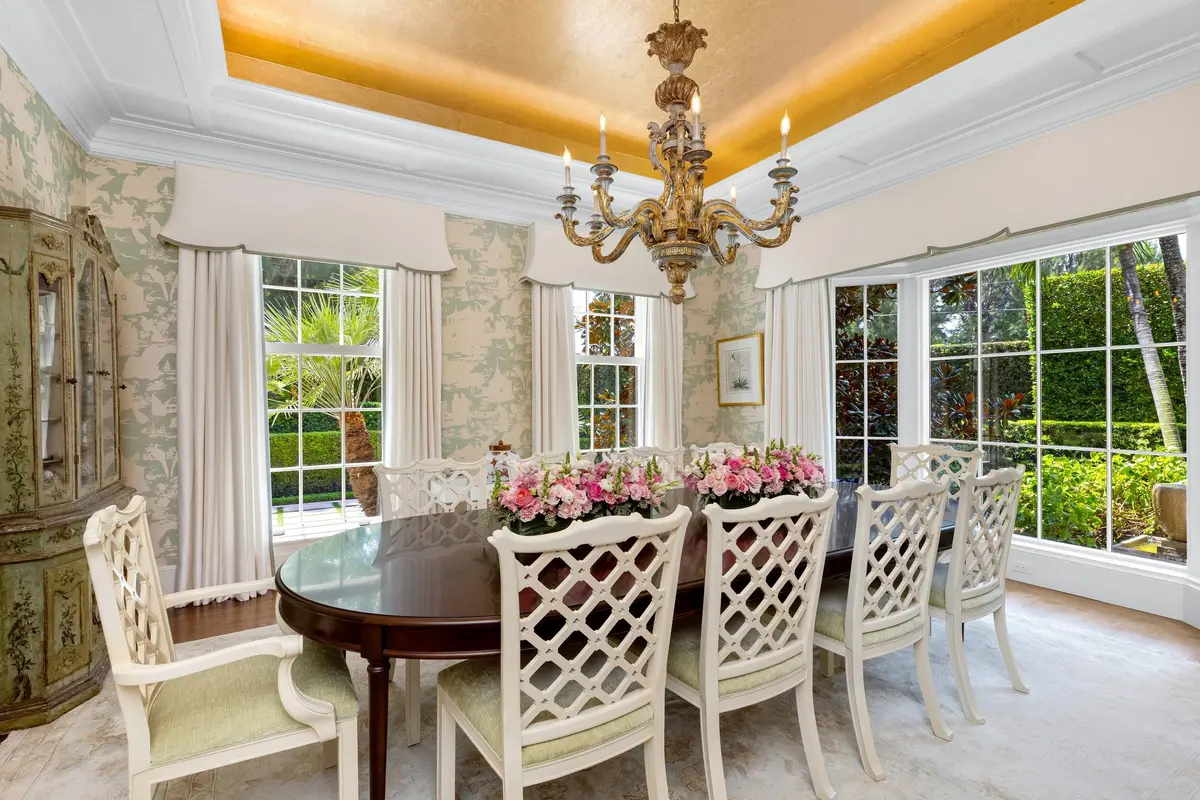 Formal Dining Room at 255 Wells  Road, Palm Beach