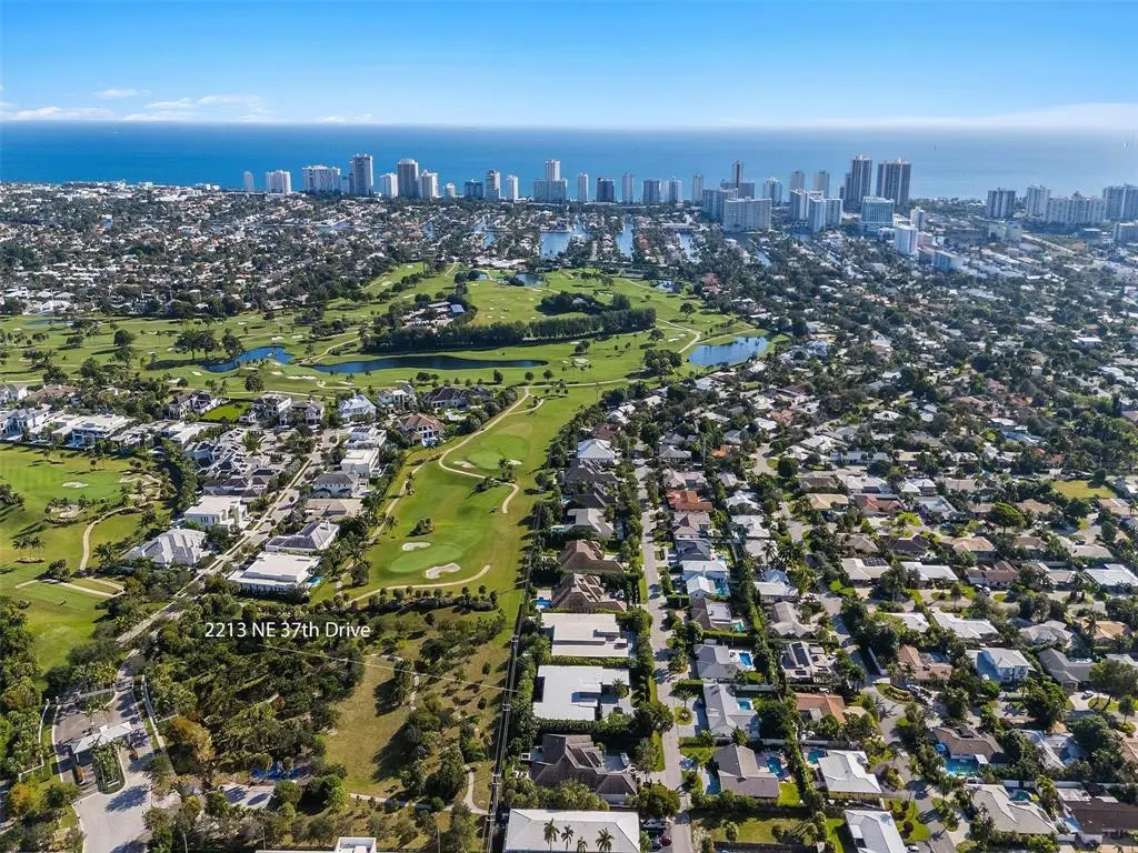 aerial golf 1 at 2213 NE 37TH Drive, Fort Lauderdale
