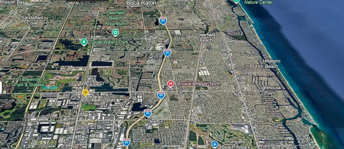 Location Map at 1991 NW 33rd Street, Pompano Beach