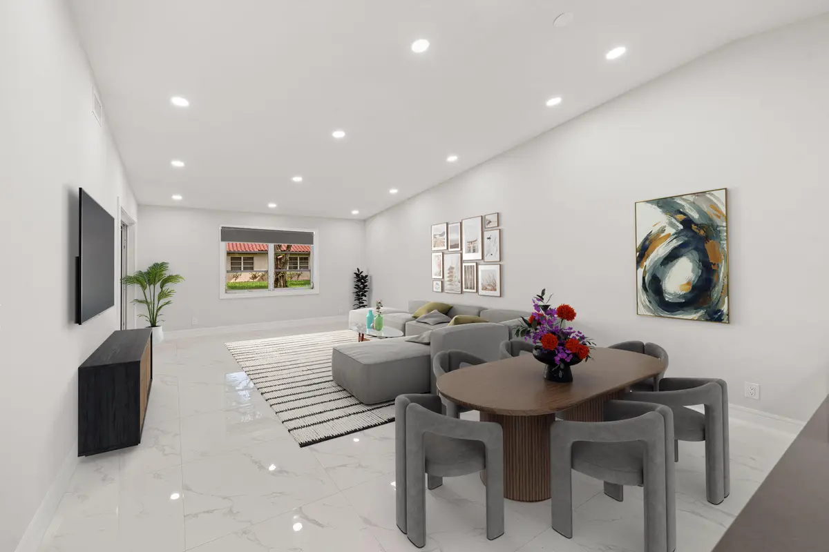 5 - Living Room Staged back to Door at 6083 MILLINGTON Way, Delray Beach
