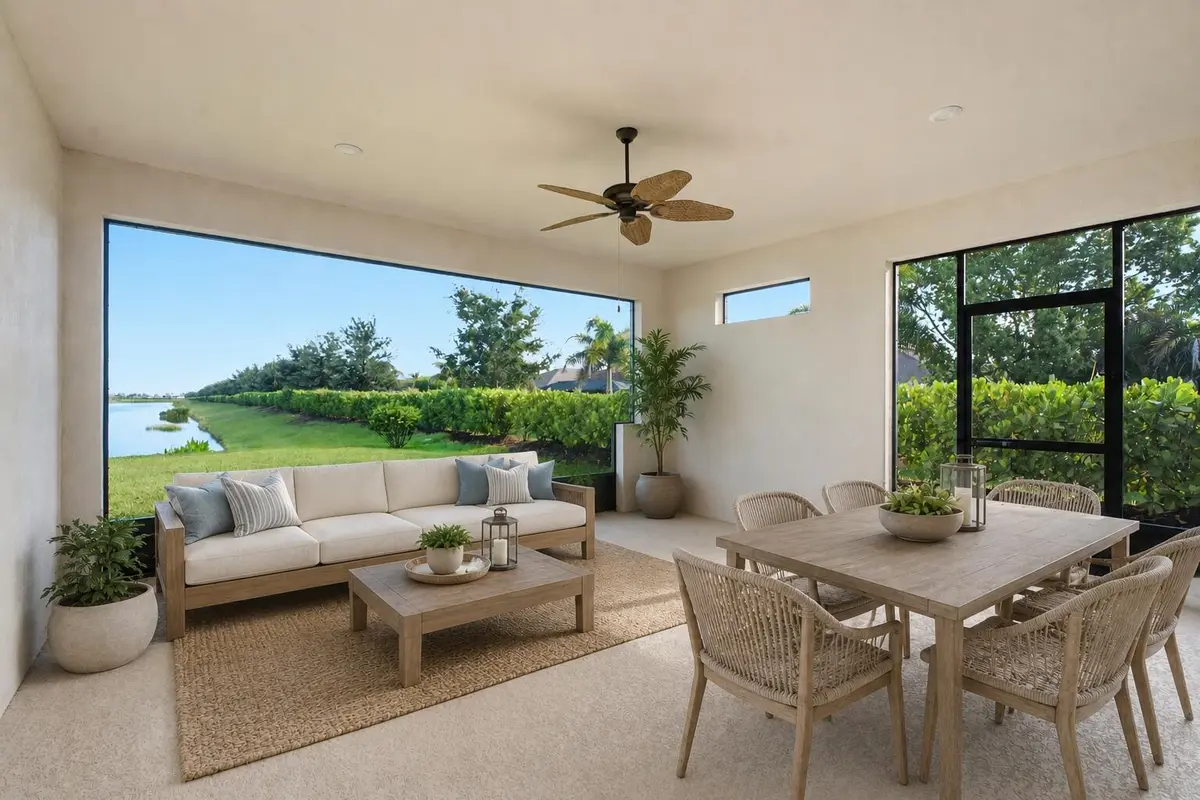 virtually staged lanai at 12701 SW Ambra Street, Port St. Lucie