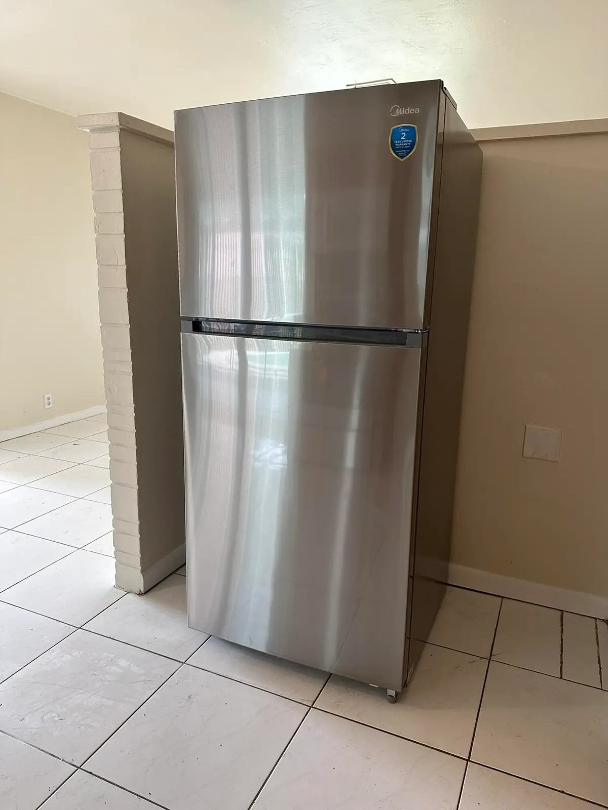 Brand new stainless steel fridge at 1316 NW 15th Place, Fort Lauderdale