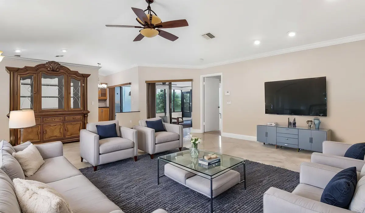 Virtually Staged Living Room at 2560 NW 13TH Court, Delray Beach