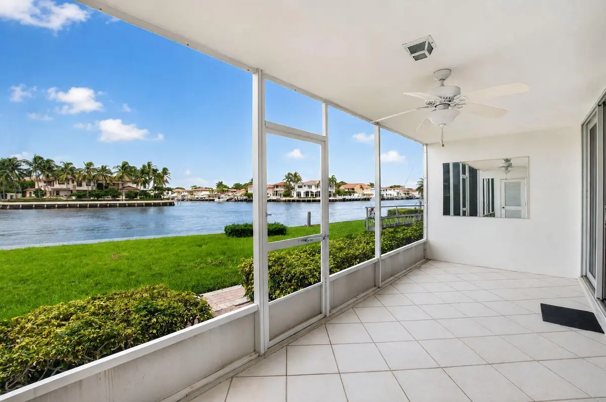 Screend patio with storage closet at 3100 S OCEAN Boulevard 1180, Highland Beach