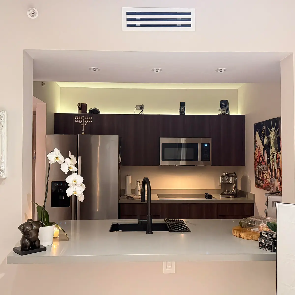 kitchen Night View at 117 NW 42ND Avenue 1207, Miami
