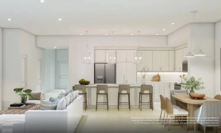 Gathering Area and Kitchen at 154 Seagrape Lane 54-11 Greenville, Tequesta