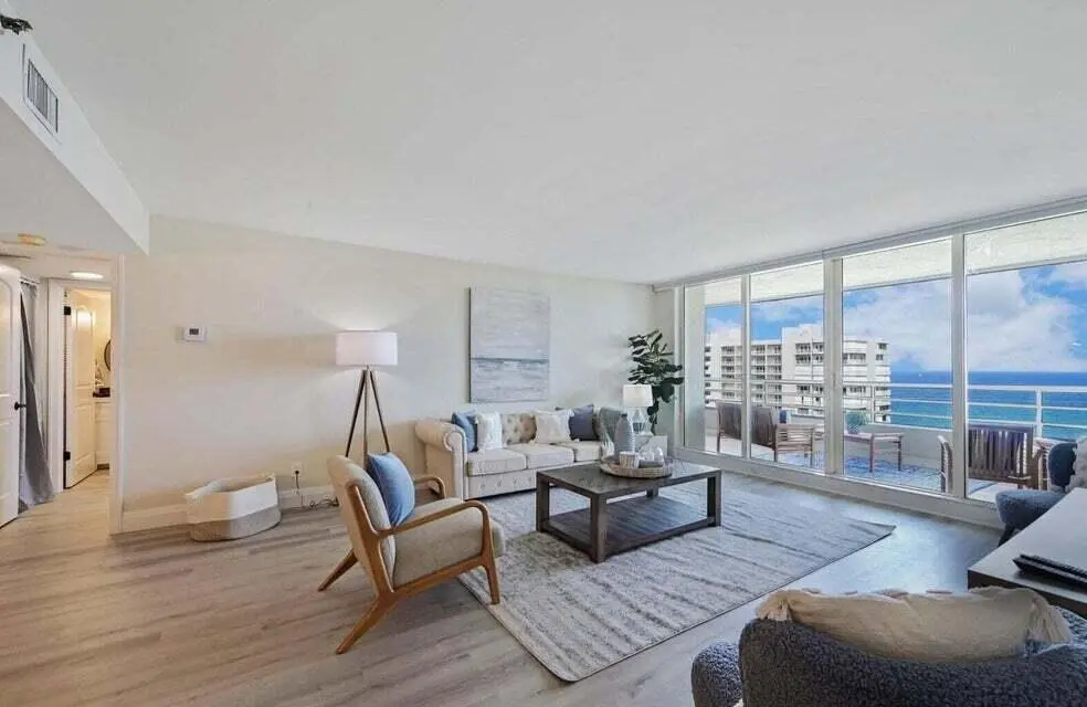 Living Room at 4201 N OCEAN 1605, Boca Raton