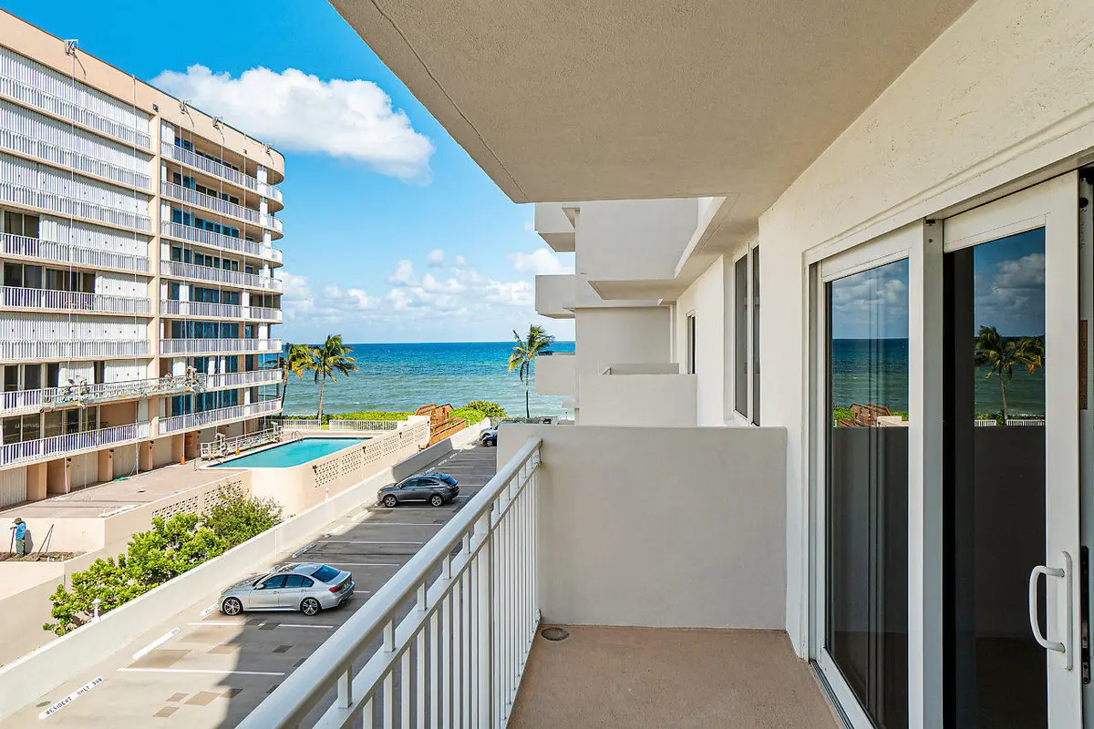 BALCONY WITH OCEAN VIEWS at 3215 S OCEAN Boulevard 302, Highland Beach