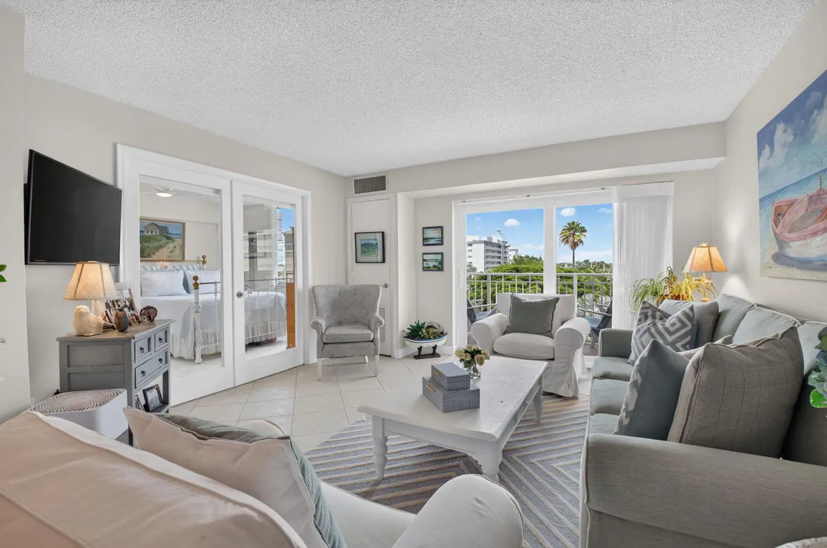 LIVING ROOM WITH BALCONY ACCESS at 3215 S OCEAN Boulevard 302, Highland Beach