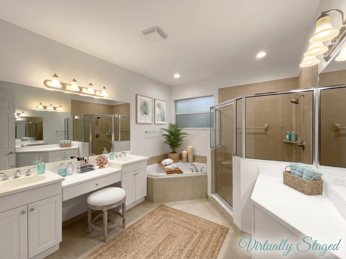 Main Bath_Coastal AI staged at 423 SW Walking Path, Stuart