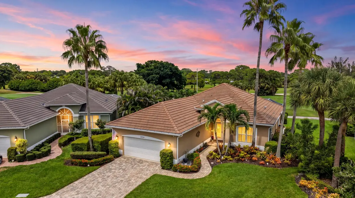 Twilight aerial at 2264 SW Brookhaven Way, Palm City