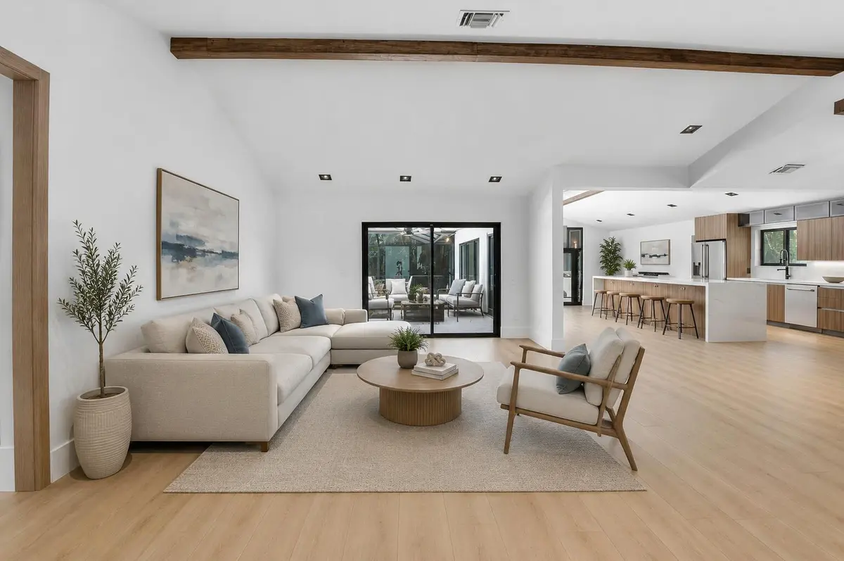 Living Room Virtually Staged at 2200 SW 36th Terrace, Delray Beach
