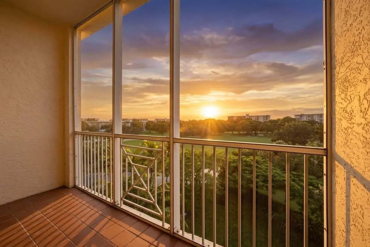 Beautiful sunset from balcony at 3500 OAKS CLUBHOUSE Drive 510, Pompano Beach
