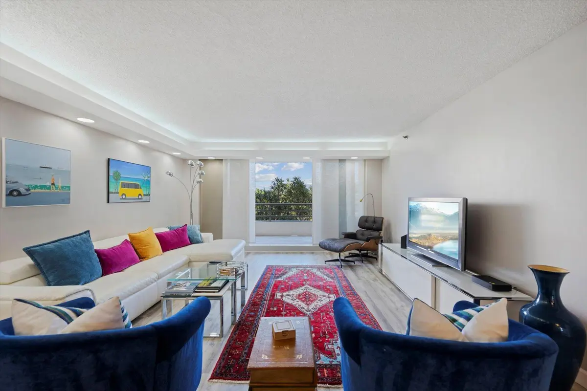 Living room at 4101 N Ocean Boulevard d, Boca Raton
