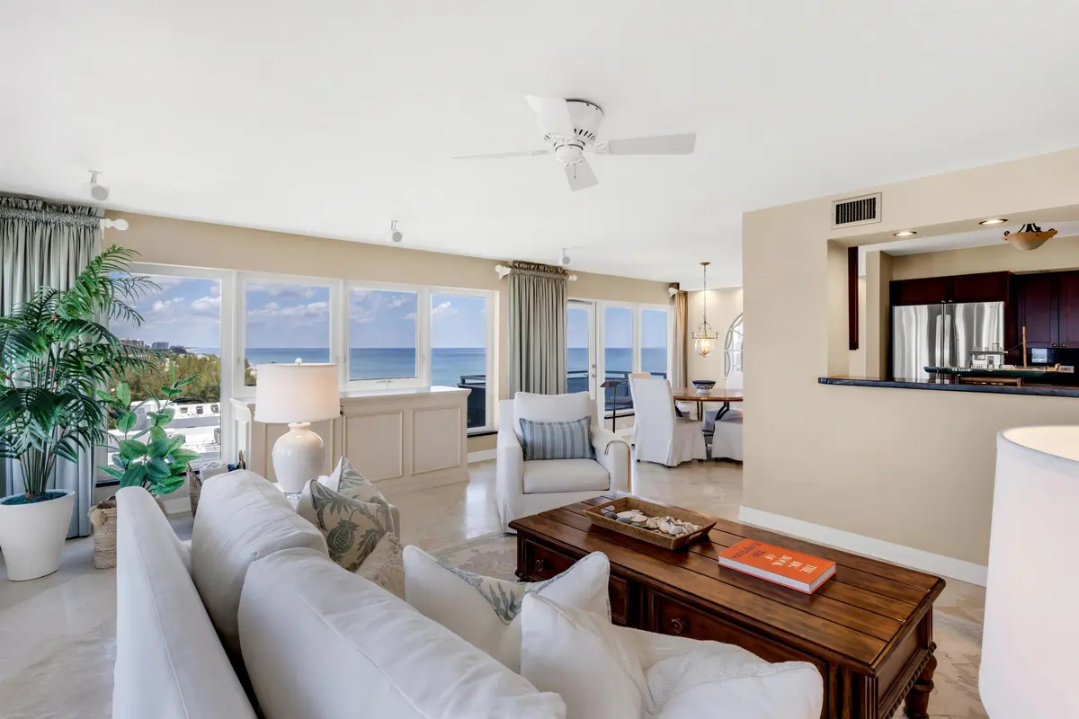 LIVING ROOM VIEW at 2066 N Ocean Boulevard 10NW, Boca Raton