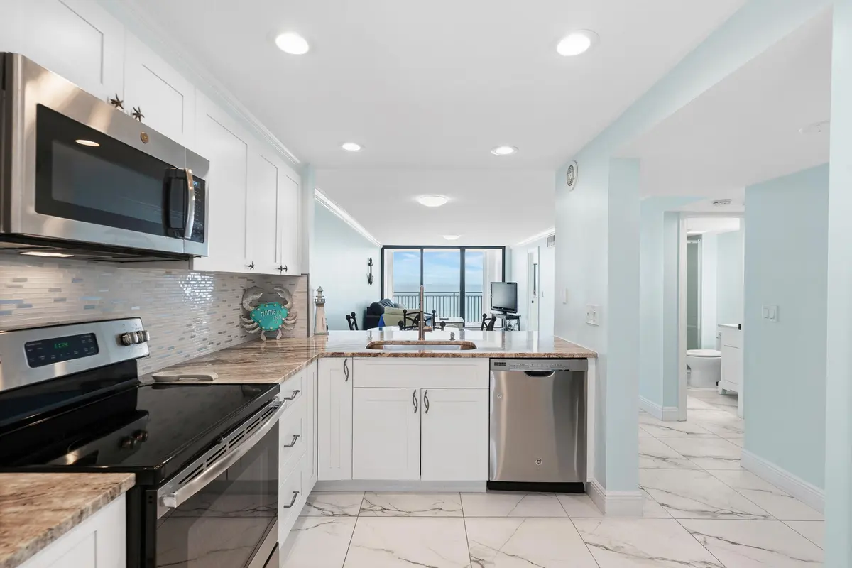 Kitchen, Dining and Living at 10102 S Ocean Drive 705A, Jensen Beach