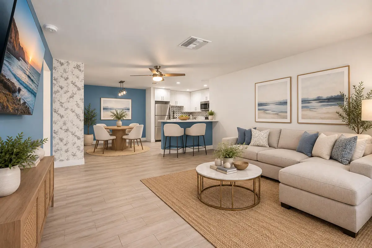 AI Staged Living Dining Rooms at 4344 Kent Avenue, Lake Worth