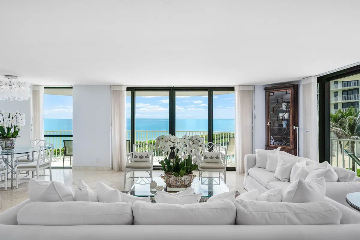 Ocean Viewes Form Living Room at 3360 S Ocean Boulevard 3 F I, Palm Beach